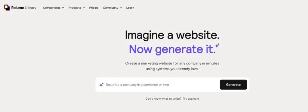relume library ai website builder