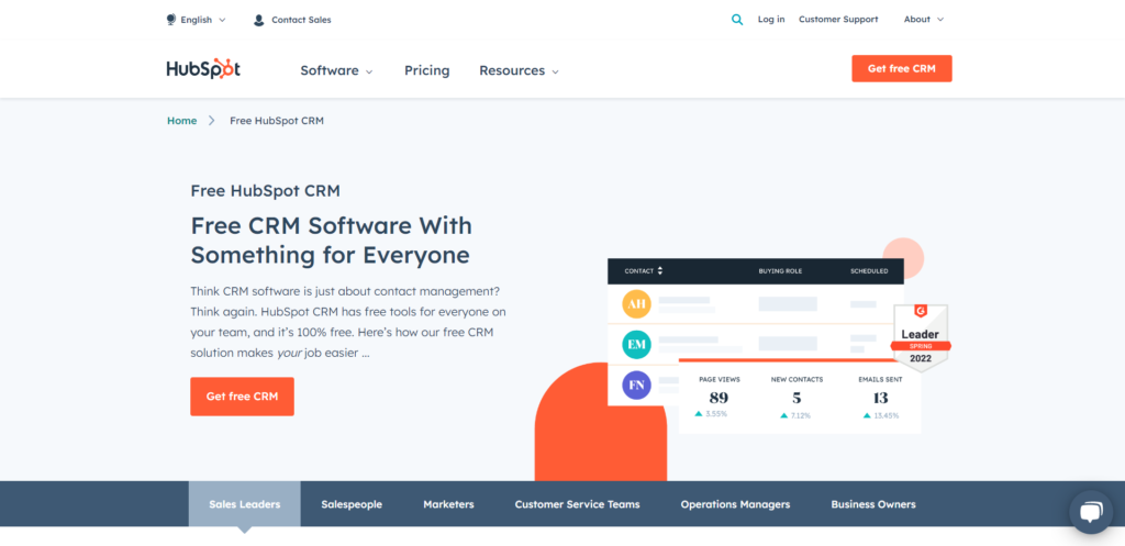 HubSpot - Best Free CRM Software for Businesses