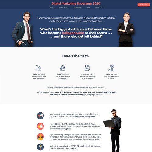 Long-form landing page