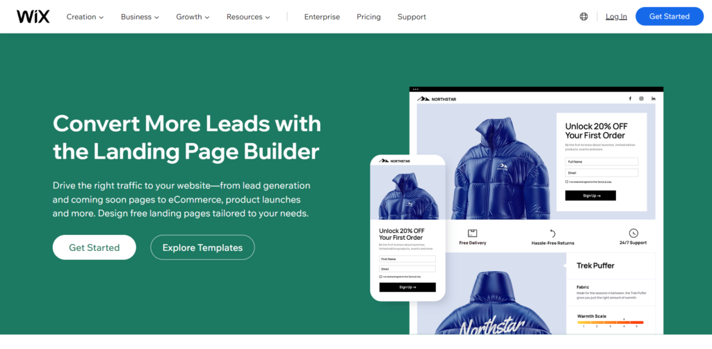 Wix Landing Page Builder