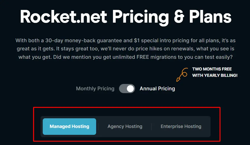 Pricing & plans of Rocket.net